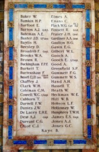 The WW1 memorial St Thomas's, Balham.